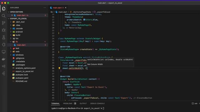 Flutter: Export to Excel with custom column width 4K смотреть онлайн