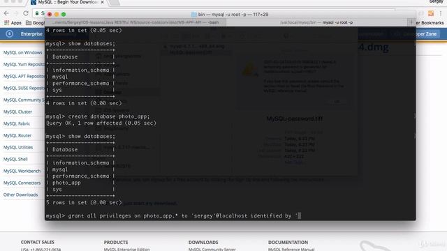 REST API with Java JAX RS - 14 - Create MySQL Database and a Database User. смотреть онлайн