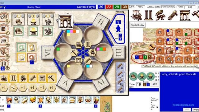 Stefan Feld's Trajan--Me vs. 3 Computer AI Opponents--Who will win? смотреть онлайн