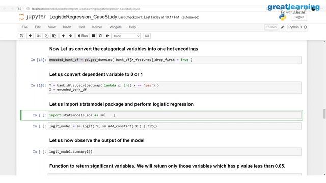 Logistic Regression On Customer Data | Machine Learning Algorithms Using Python | Great Learning смотреть онлайн