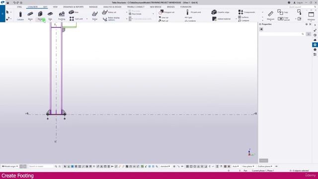 Modeling a Warehouse in Tekla Structure | Part-11 | Create RCC Footing смотреть онлайн