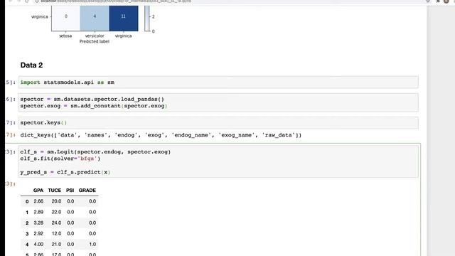 #43: Scikit-learn 40:Supervised Learning 18: LogisticRegression() classifier смотреть онлайн