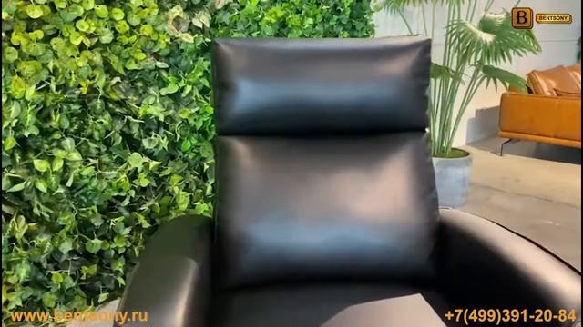 Кожаное кресло Вестито с электрореклайнером и подголовником, механизм вращения смотреть онлайн