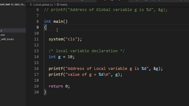 Lecture 06 Scope Local Global Static Variable Friday, May 13, 2022, CS102 May July 2022 смотреть онлайн