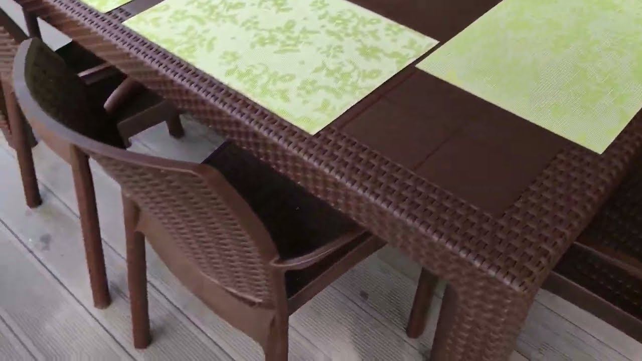 Комплект мебели Barсelona Set с имитацией искусственного ротанга. Обеденная зона на Вашей террасе. смотреть онлайн