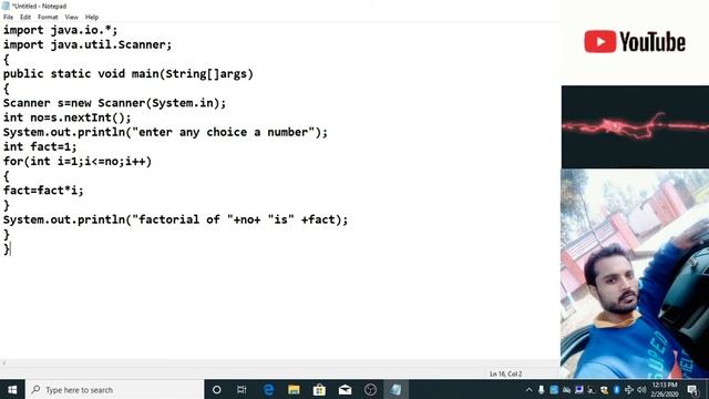 very simple java programs #10 "Factorial program find out user input in java" смотреть онлайн