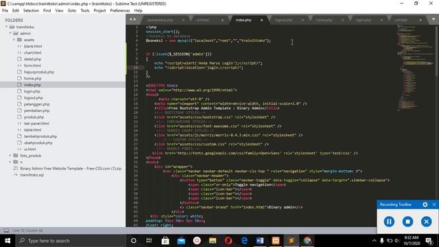 Tutorial Membuat Toko Online Menggunakan Php dan MySQLI – 9 Mengamankan admin смотреть онлайн