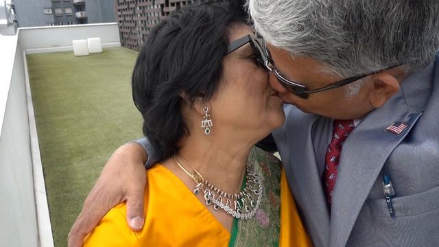 Aruna & Hari Sharma Enjoying At 5th Floor Terrace BBK-talent Home, Bilbao Jun 21, 2018