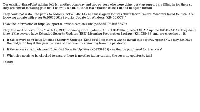 Failure to install a required security patch to address CVE-2020-1147 - how to diagnose and... смотреть онлайн