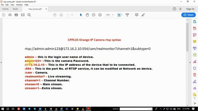 How to access the IP camera with RTSP URL #vlcplayer #cpplus #ipcamera #dahua #hikvision смотреть онлайн