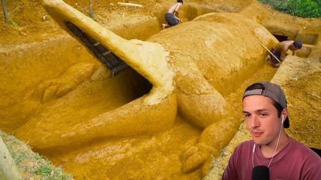 INSANE Secret Underground Water Slide (PRIMITIVE SURVIVAL) смотреть онлайн