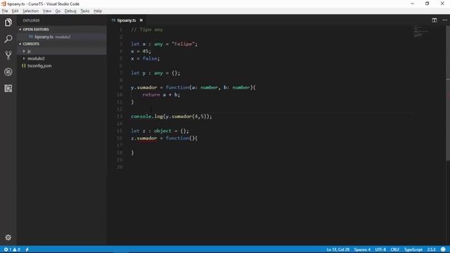 Ventajas del tipo any | Variables y Tipos | Programando en TypeScript смотреть онлайн