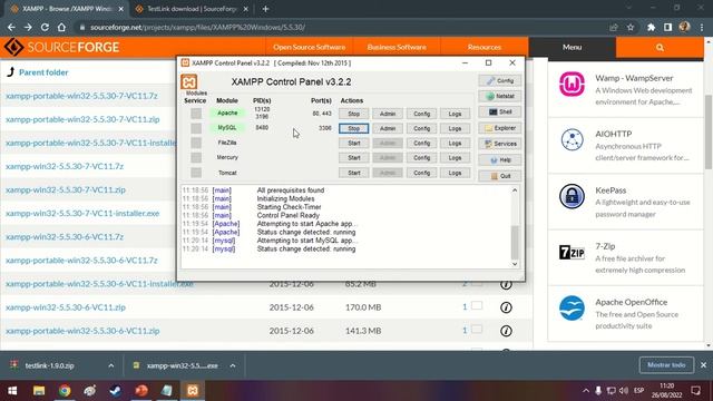 Instalacion Xampp + Testlink