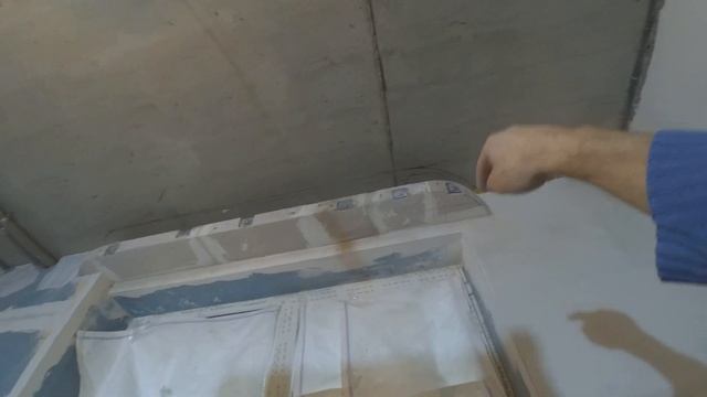 Короб для карниза на натяжном потолке. Из пеноблока. Под гибкий карниз. Лайфхак. Ремонт квартир. смотреть онлайн