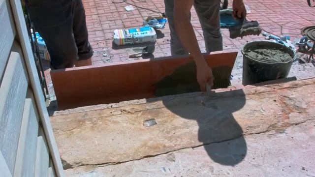 Ремонт ступеней бетонного крыльца плитами и накладками, изготовленными по технологии C3 смотреть онлайн