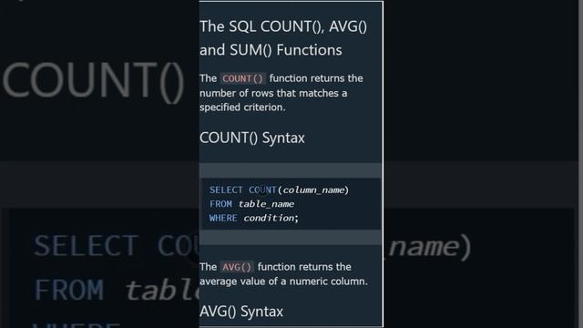 SQL COUNT(), AVG() and SUM()@arvindprogramming смотреть онлайн