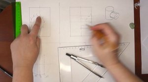 Отверстие круглой формы в цилиндре. Урок 39.(Часть2.ПРОЕКЦИОННОЕ ЧЕРЧЕНИЕ)