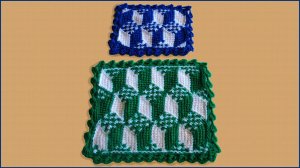 Вязание 3D коврика крючком из пряжи. 3D узор. Узор крючком в технике 3D.