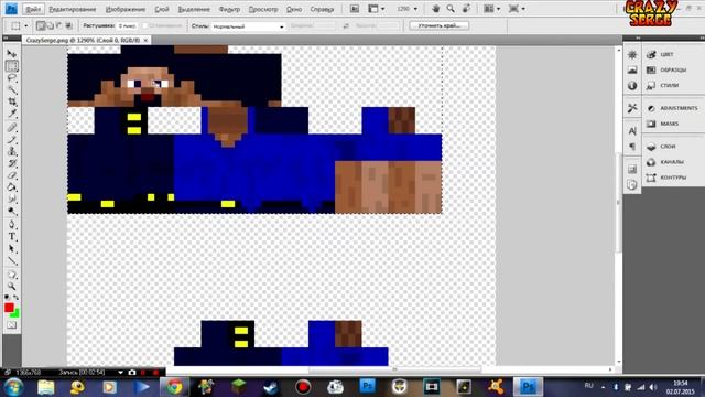 Меняем скин 64х64 на 64х32 HD | CrazySerge смотреть онлайн