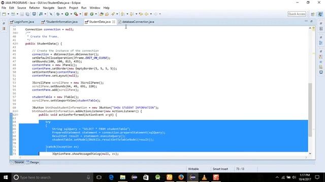 JAVA ECLIPSE GUI TUTORIAL 11 INSERT THE DATA IN THE SQLITE DATABASE PART 1 смотреть онлайн
