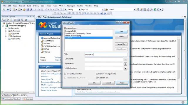Enable Disable Javascript Debugging IE8 Visual Studio смотреть онлайн