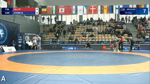 1/8 WW - 63 kg: B. STONE (CAN) df. P. OLLI (FIN) by VPO1, 10-7 смотреть онлайн
