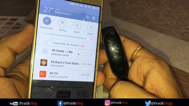 How to control music from mi band 3 | Xiaomi Mi Band 3 music control | #Pratikjha смотреть онлайн
