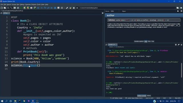 Methods and class object attributes-OOP смотреть онлайн