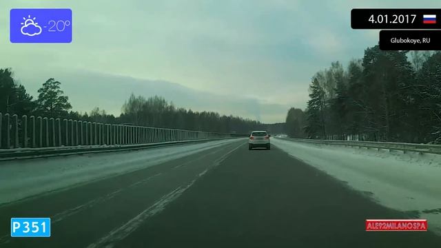 Driving through Sverdlovsk Oblast (Russia) from Rassokha to Ekaterinburg 4.01.2017 Timelapse x4 смотреть онлайн