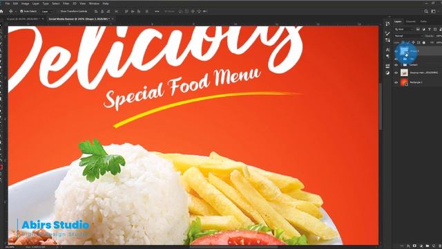 Restaurant Social Media Banner or Food Menu Design | Photoshop CC 2020 Tutorial смотреть онлайн