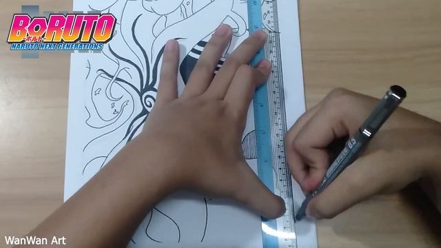 Drawing Naruto Uzumaki Baryon Mode | Manga Boruto Chapter 51| Manga Art