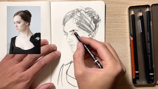 SKETCHBOOK FAST SKETCH | Sketching with a Staedtler Mars Lumograph black pencil смотреть онлайн