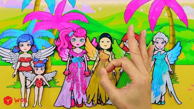 Paper Dolls Dress Up - Guess Four Elements Princesses Fashions Dress - Barbie Story & Crafts смотреть онлайн