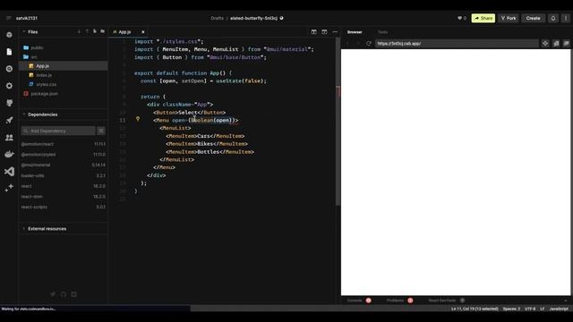 Simple Dropdown with React + MUI смотреть онлайн
