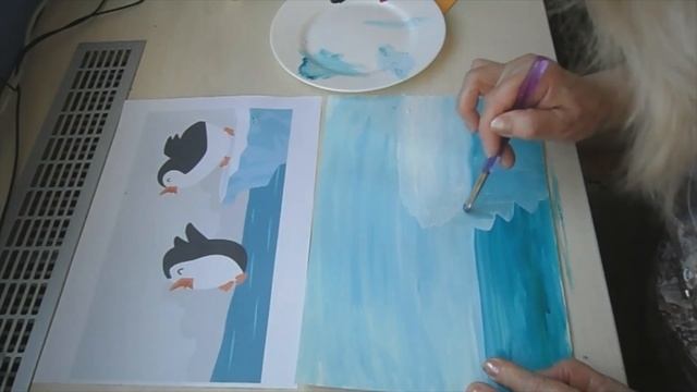 Как нарисовать пингвина с ребенком? смотреть онлайн