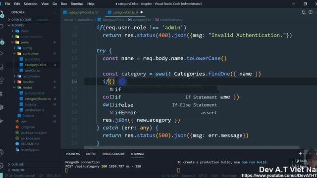 BLOG APP #21 [ BE ] CATEGORY | MERN STACK + TYPESCRIPT + REDUX смотреть онлайн