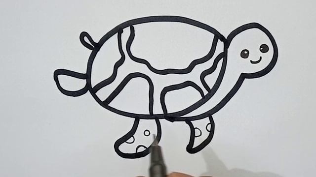 Como Desenhar Uma Tartaruga|How To Draw A Turtle For Kids|Dibujar Una Tortuga Niños