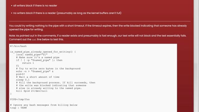 Check whether named pipe/FIFO is open for writing смотреть онлайн