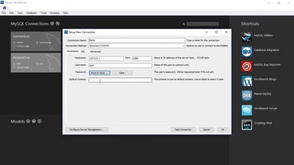 #1 - Creating Connection in the mysql workbench