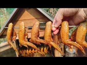 Крылышки горячего копчения.Коптильня для дома и дачи.