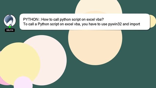 PYTHON : How to call python script on excel vba? смотреть онлайн
