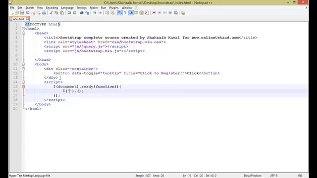 Bootstrap Framework in Urdu/Hindi part 38 tooltip смотреть онлайн