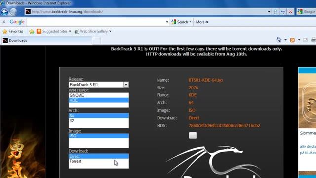 BackTrack 5 R1 - Downloading Options - Downloading - MD5 Checksum - ISO Burning смотреть онлайн
