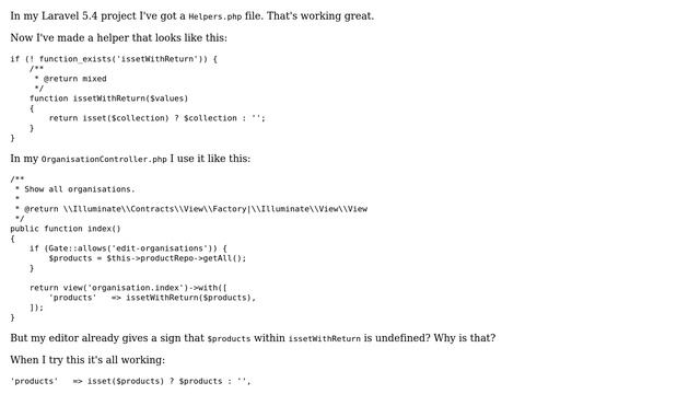 Php helper function parameter undefined смотреть онлайн