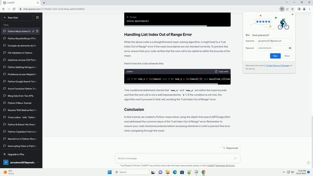 python maze solver list index out of range error смотреть онлайн