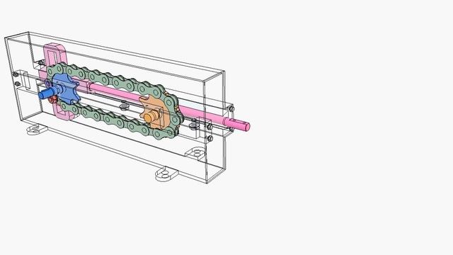 Rotational motion into reciprocating linear motion (chain) смотреть онлайн