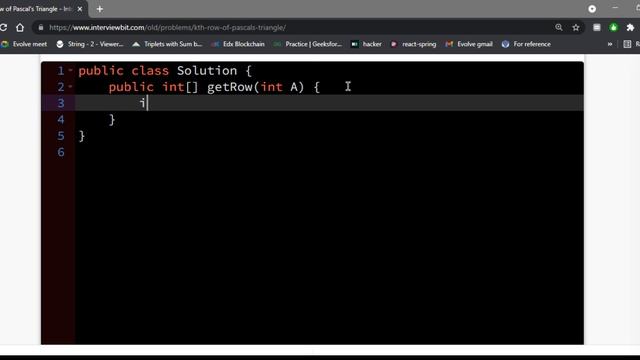 Kth Row of Pascal's Triangle | InterviewBit in java | codingbose in malayalam смотреть онлайн