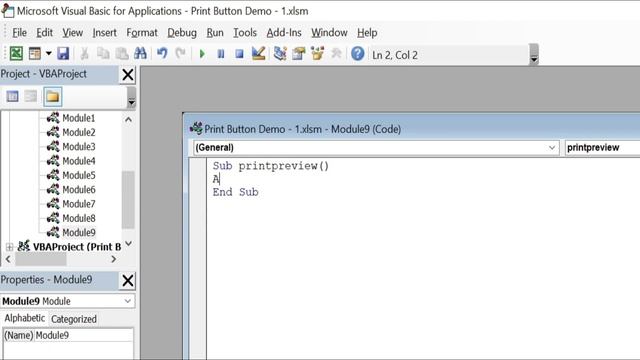 Print Button in Excel in Hindi смотреть онлайн