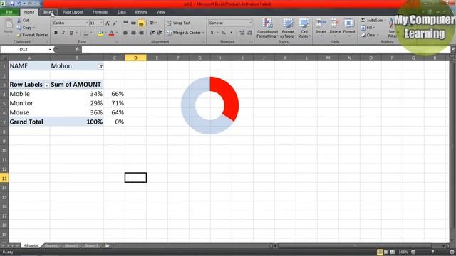 Pivot Table Dynamic Dashboard in Excel смотреть онлайн
