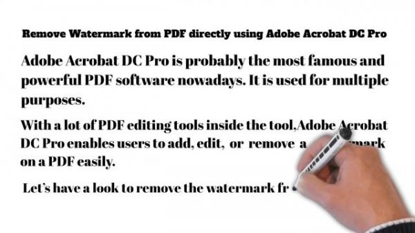 How to Remove Watermark from PDF directly using Adobe Acrobat DC Pro ?
